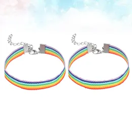 Pulseiras de charme pulseira corda de pulseira tecida o presente 2pcs for Men LGBTQ Causa Partes de Suporte