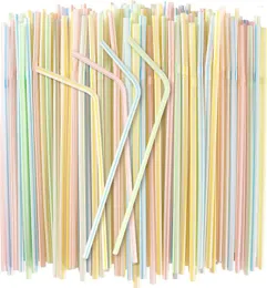 Disposable Cups Straws Home Use Milk Juice DrinksDisposable Plastic Drinking - Flexible Bendable Colorful PP