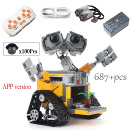 Block 687 st robot Motoriserad Hightech App RC Robot Motor Power Functions Diy Education Building Block Model for Children Toys Gift