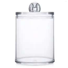 Lagringsflaskor Qtip Holder Dispenser Clear Plast Apothecary burkar med lock för badrumstångsorganisation