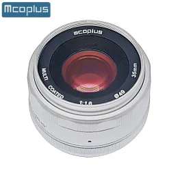 Filtri Mcoplus 35mm F1.6 Focus manuale Focus Prime Fisse Fisse Lens APSC per Sony Emount A7iii A9 NEX 3 3N 5 NEX 5T NEX 5R NEX 6 7 A5100 A6300 A7