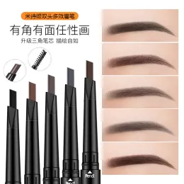 Supply 5 Color Double Ended Eyebrow Pencil Waterproof Long Lasting No Blooming Rotatable Triangle Eye Brow Tattoo Pen Makeup