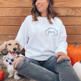 Polos personalizados cães ou orelhas de moletom mamãe mamãe cão cachorro animal amante de presente ideia de cão personalizado sweater de camisetas novo do proprietário do cachorro