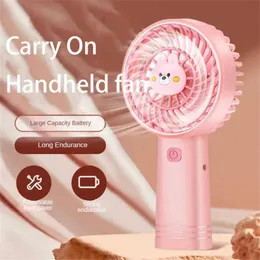 Andere Geräte Handheld Electric Small Fan Tragbarer kleiner Fan Sommer -Haushaltsgegenstände Cartoon Muster Mini Fan J240423