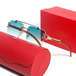 Дизайнерские солнцезащитные очки Mens Women Brand Солнцезащитные очки квадратные леопардовые деревянные двойные стержни.