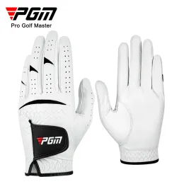 قفازات PGM Men Golf Golfes Kid White Cape Leather Leather Sport Glove Wear the Breatable Skidproof Single Left Handed Handed ST025