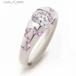 Кольца Creative Women Fashion Butterfly Ring Silver Color Inladaid White Stone Ingagement для свадебных ювелирных изделий H240424