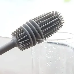 2024 Bottle Brush Isolation Cup Washing No Deadend Long Handled Silicone Cleaning Brush Hushåll Multifunktionella rengöringsverktyg för länge