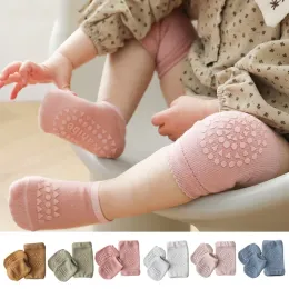 Warmers Summer Baby Knee Pads Socks 세트 단색 비 슬립 양말 Kneecap 아이 크롤링 안전 플로어 양말 무릎 보호자 소녀 소년