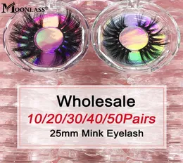 Mink Eyelash 1020304050 أزواج رموش مزيفة كاملة 5D التغليف مربع الرموش البائع 25 مم في bulk false4381018