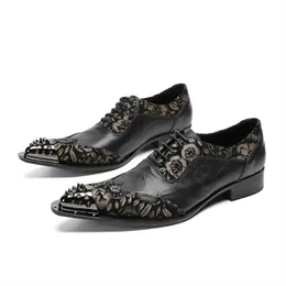 Echte Lederbühnenshow -Schuhe Mann Business Chelsea Leder Nachtclub Man's Dress Shoes Plus Size Spicted Formal Oxfords für Boys Party Boots