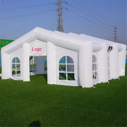 12x8x4.5mh (40x26x15ft) مخصصة أبيض قابلة للنفخ في مركز الحفلات الحدث الحدث سرادق النفق مع مجاني