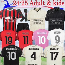 24 25 AC 125th Pulisic Rafa Lea Soccer Jerseys 2024 A.Rebic Kjaer Milans Giroud Home Brahim Fani Fani czwarty rebic Theo Bennacer Kessie Football Kit 16-4xl