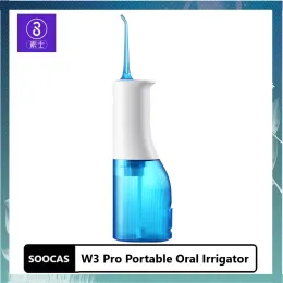 Irrigator Soocas W3 Pro Portable Oral Irrigator laddningsbara vattentät tandpetare Oral rengöring Tandblekning 360 ° Rotary Nozzl