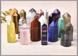 Konst och hantverk Arts Gifts Home Garden Colors Natural Stones Crystal Point Wand Amethyst Rose Quartz Healing Stone Energy Ore Mine2924588