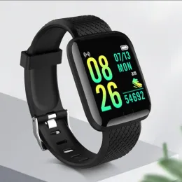Saatler Akıllı Saat Fitness Tracker Smartwatch 116 Plus Kalp Hızı Monitörü Su geçirmez spor saatleri Android IOS Erkek Kadınlar 2023