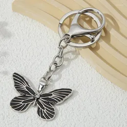 Schlüsselanhänger hübsche Emaille Butterfly Tiere Insekten Schlüsselringe für Frauen Mädchen Freundschaft Geschenk Handtasche Dekorationen Schmuck Schmuck