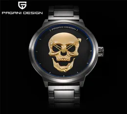 Punk 3d Skull Personality Retro Fashion Men039 Watch Waterproof 30m in acciaio inossidabile orologio Pagani Design Relogio Masculi4328027