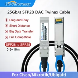 25Gb SFP28 DAC Cable 0.5m~5m Passive Direct Attach Copper Twinax Cable For Mikrotik/Huawei/Ubiquiti High Speed SFP28 25G Cable