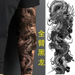 Tattoos traditioneller Dragon gefälschter Tattoo für Frau Mann Vollarm Tattoo wasserdichte Punk -Kunst Temporärer Tattoo Aufkleber bleibender Aufkleber