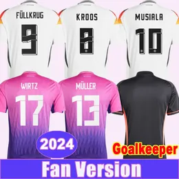 2024 Fani Germanys Fani Męskie koszulki piłkarskie Muller Havertz Kroos Musiala Gundogan Kimmich Home Away GK Football Shirts Mundurs