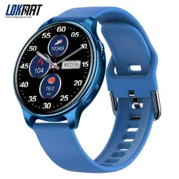 Watches Lokmat Time 2 Smart Watches Men Blutooth Ring Heart Rate Monitoring Sports Women Watches With Sleep Tracker för Android iOS