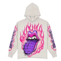 Erkek Hoodies 3D Dijital Baskı Gündelik Gevşek Hoodie Sweatshirts American New Street Goth Erkekler Moda Kapşonlu Harajuku Retro Y2K Çift Kapşonlu Top