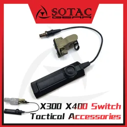 Lights SOTAC Gear Tactical X300 X400 Dual Switch Hot Button Light Light Lampe Remote Pressure Switch Constant Momentary Control