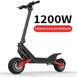 48V/18.2Ah/1200W Dual Motor 11 Pneumatico grasso fuori strada Scooter elettrici a due ruote