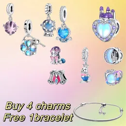 Kıdemli Tasarımcı Kadınlar Cazibesi Tahıl Peri Tale Town Serisi Dream Castle Unicorn 925 DIY Fit Pandoras Bilezik Mom için Lüks Takı Hediyesi