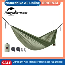 Mobiliário NatureHike Outdoor Ultralight Hammock acampamento portátil de lazer duplo / duplo Hammock Anti Rollover Alta carga Gear