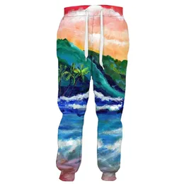 Hawaii Erkek Bol Pantolon Yaprak 3D Baskılı Vintage Sportwear Sıradan Sosyal Zarif Sweetpants y2k Harajuku Street Giyim Erkekler Pantolon 240422