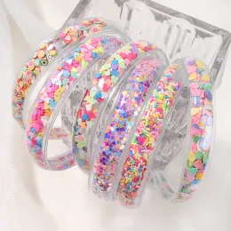 Accessories Fashion Transparent Quicksand Headbands For Baby Kids Girls Glitter Sequin Hairbands Bezel Hair Hoops Hair Accessories Gift