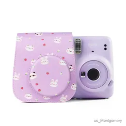 カメラバッグのアクセサリー新しいかわいい漫画パターンカメラ保護バッグfujifilm Instax Mini 11 8 9 Mini11 Mini9 PU Leather Case Bag Handbags