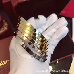 High Quality Luxury Bangle carter version full sky star wide card home bracelet V gold diamond buckle narrow non drill four ten screw