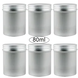 Flaskor 12/24/48/96 st 80 ml aluminium tennljus burkar tom kosmetisk behållare med lock påfyllningsbara flaskor godis te lagringsbox