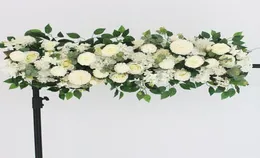 100cm DIY Wedding Flower Wall Arrangement Peonies Rose Rose Artificial Flower Row Decoração de Ferro de Casamento Arco de Cenário 5556068