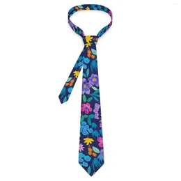 Bow Ties Bright Flowers Tie Vibrant Floral Pirnt Leisure Neck Adult Retro Trendy Necktie Accessories High Quality Graphic Collar