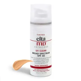 المرطبات 2 اللون ELTA MD UV SPF 46/40 الوجه واقي من الشمس شفافة/مكياج عريض عريض عريض عزل عزل الوجه.