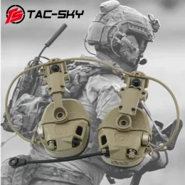 Hörlurar TS TACSKY 2023 Ny digital dual DPS amp -headset Taktisk kommunikationsbuller för att hämta Militär AirSoft -headset