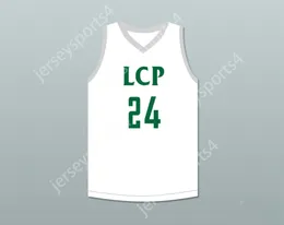 CUSTOM ANY Name Number Mens Youth/Kids TACKO FALL 24 LIBERTY CHRISTIAN PREP LIONS WHITE BASKETBALL JERSEY 1 TOP Stitched S-6XL