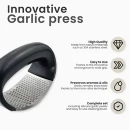 1Pcs Portable Manual Stainless Steel Garlic Press Daily Solid Household Manual Ring Garlic Masher for Kitchen 2024