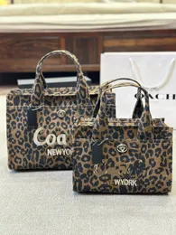 Padrão de leopardo feminino da marca de designer lil Nas x bolsa de carga de gota CC Bolsa de compras de lona alta qualidade ombro