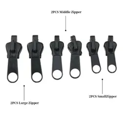 2024 6pcs Novo design zíper instantâneo universal correção instantânea zíper kit de reparo de reposição Zip Slider dentes resgate para DIY Sewzipper