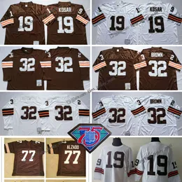 TRANSTANTE 32 Maglie da calcio Jim Brown 19 Bernie Kosar 77 Lyle Alzado 82 Ozzie Newsome 1996 Stitched Jersey