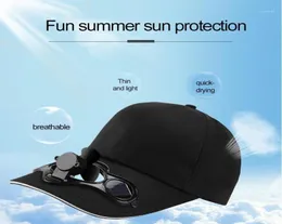 屋外の帽子夏のファンクールなサンハットキャップソーラー充電式通気性通気性シェードサンズン耐久性高品質キャンプツール1735210