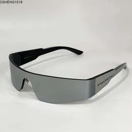 Mono rektangel solglasögon i svarta nylon solglasögon damer designers silver gradient tjock lins full smal rektangulär mask Mens modeglasögon