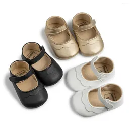 First Walkers Kidsun 2024 Born Pu Leather Baby Girls Shoes Rubber Sole Non-Slip Toddler Girl Dress Princess 0-18ヶ月