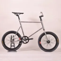 دراجة 20 بوصة الدراجة الثابتة الدراجة الرجعية الفولاذ الفضة الإطار الكهربائي الدراجة سرعة واحدة السرعة مع عجلات قطر صغير ومكابح الخامس