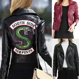 2019 New Spring Riverdale Southside Serpent Kpop 팬 지퍼 PU 재킷 여성 코트 슬림 핏 재킷 아웃복 의류 패션 쿨